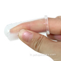 Brosse à dents de doigt de animal de compagnie à faible silicone moq en silicone moq